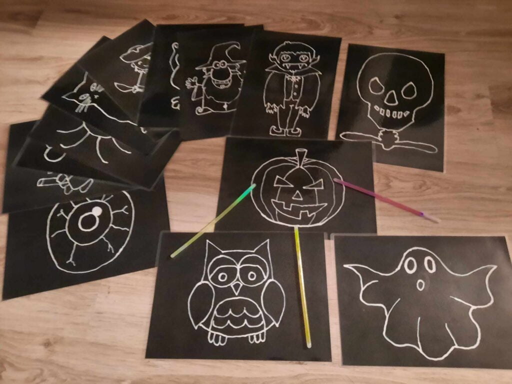 fiszki DIY na halloween germanola