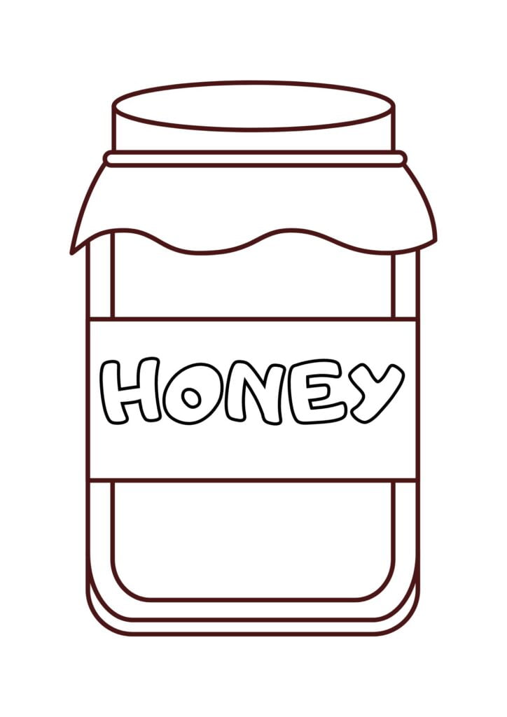 kolorowanka ze słoikiem i napisem honey