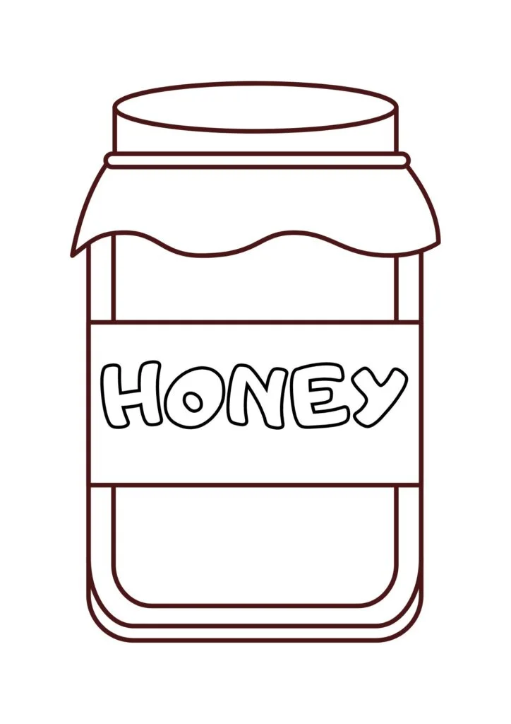 kolorowanka ze słoikiem i napisem honey