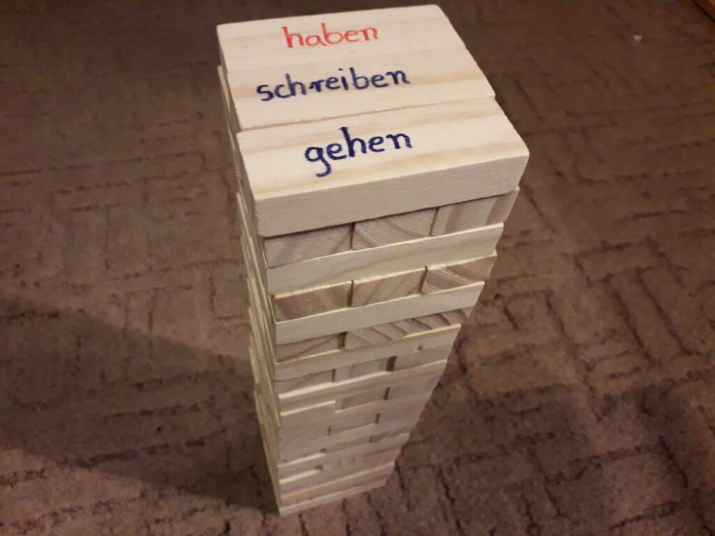 Jenga z czasownikami