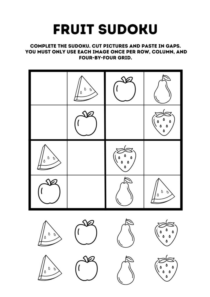 sudoku - owoce i warzywa